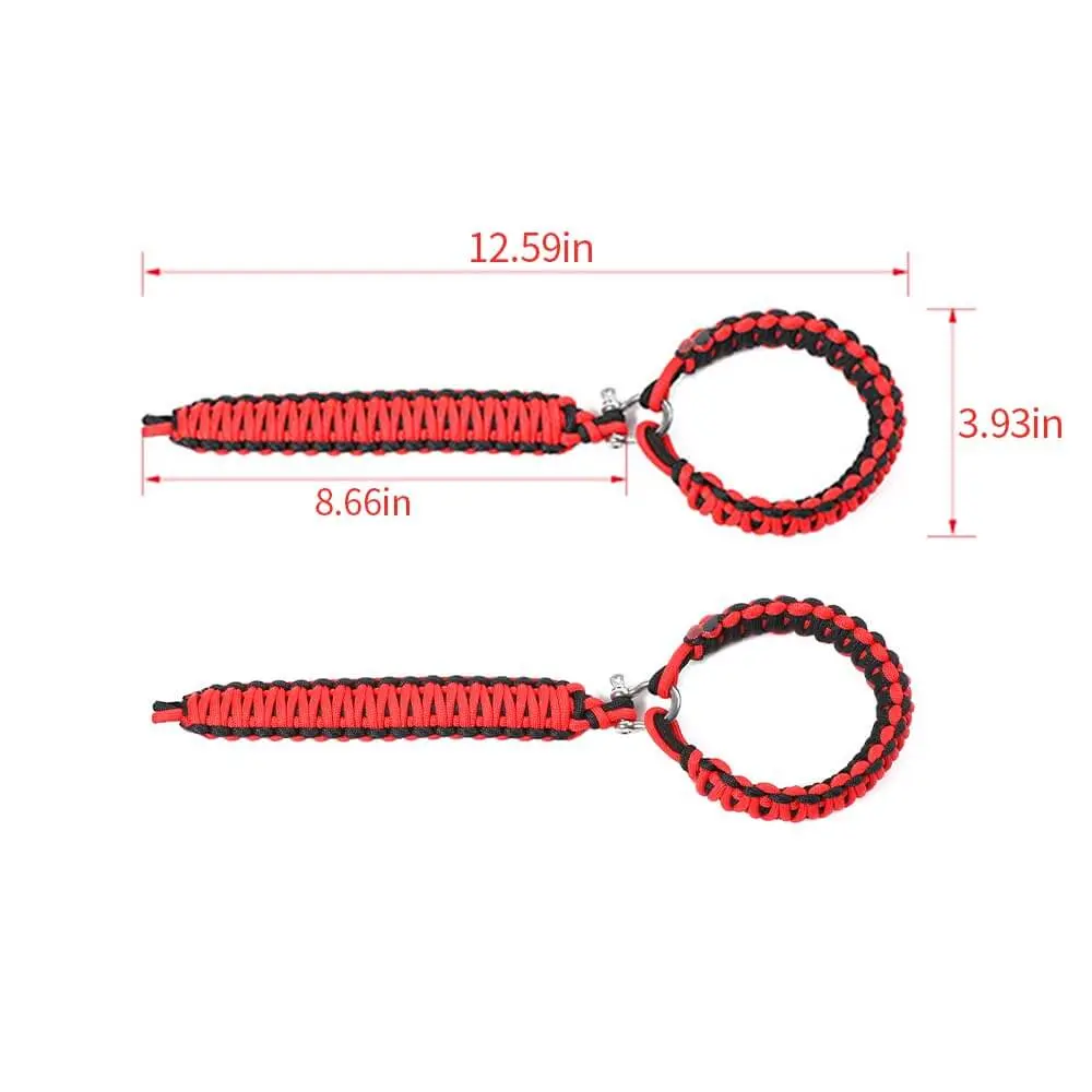 For Jeep Wrangler JK JL & Gladiator JT Front Door Top Roll Bar Paracord Grab Handles Grip Handle - Image 6