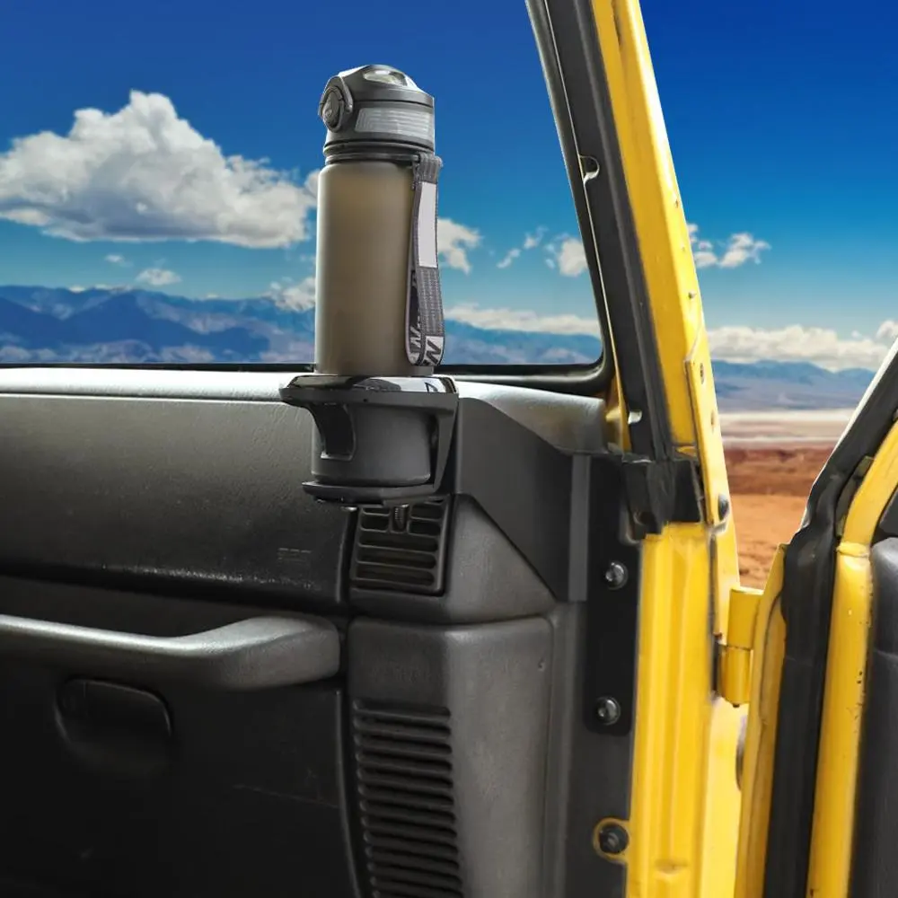 For 1997-2006 Jeep Wrangler TJ Front Door Water Cup Bracket Holder  Black Right & Left - Image 4