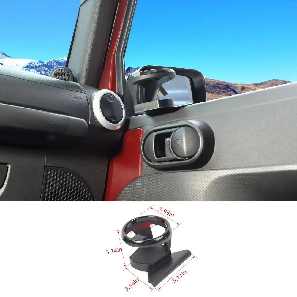 For 2011-2018 Jeep Wrangler JK Front Door Water Cup Bracket Holder Black