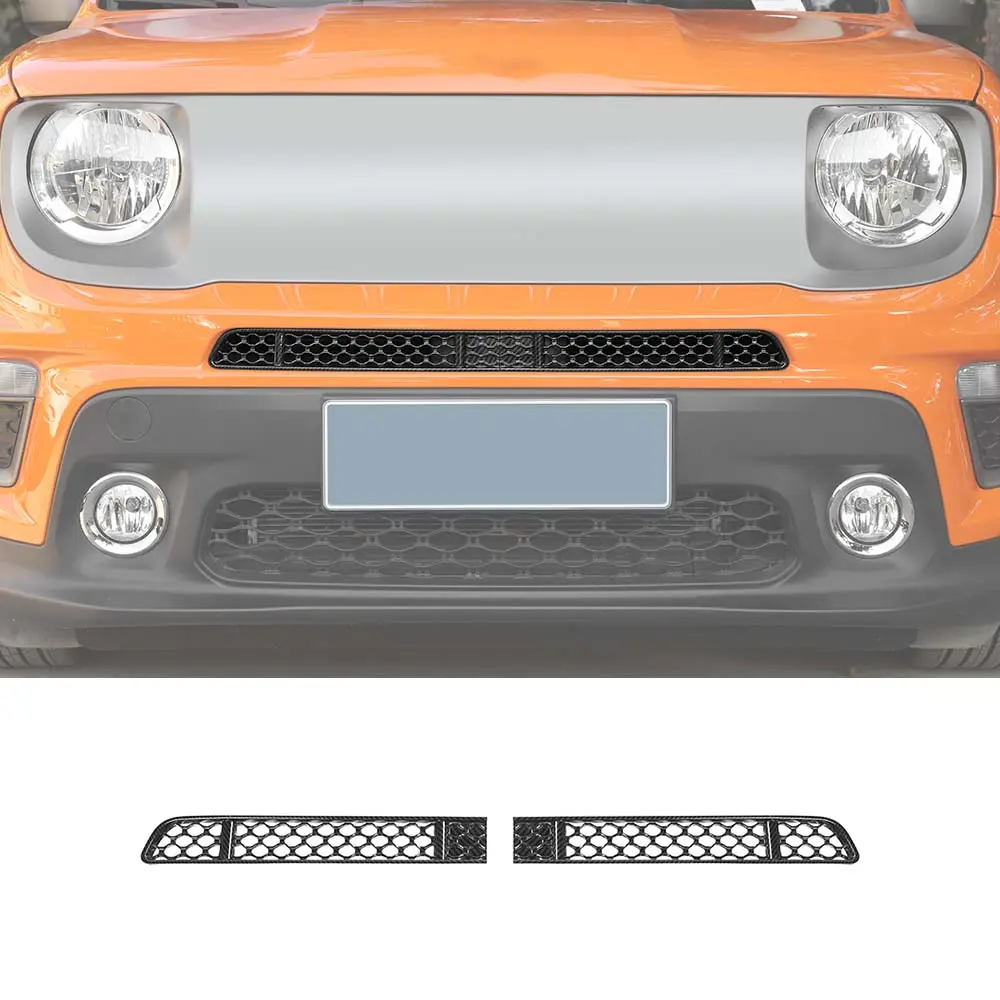 For 2019+ Jeep Renegade Front Face Grille Insect Mesh Net Decor Cover Chrome - Image 10