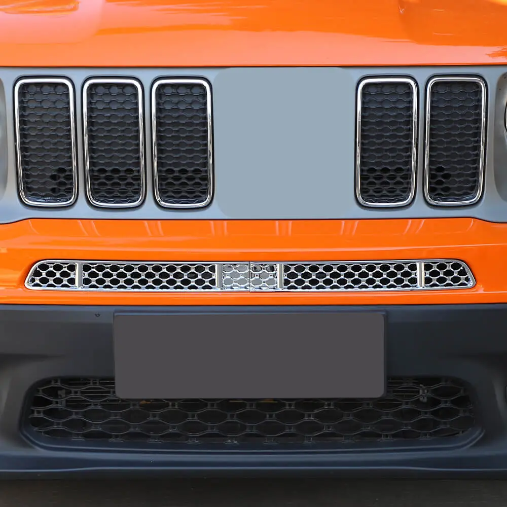 For 2019+ Jeep Renegade Front Face Grille Insect Mesh Net Decor Cover Chrome - Image 3