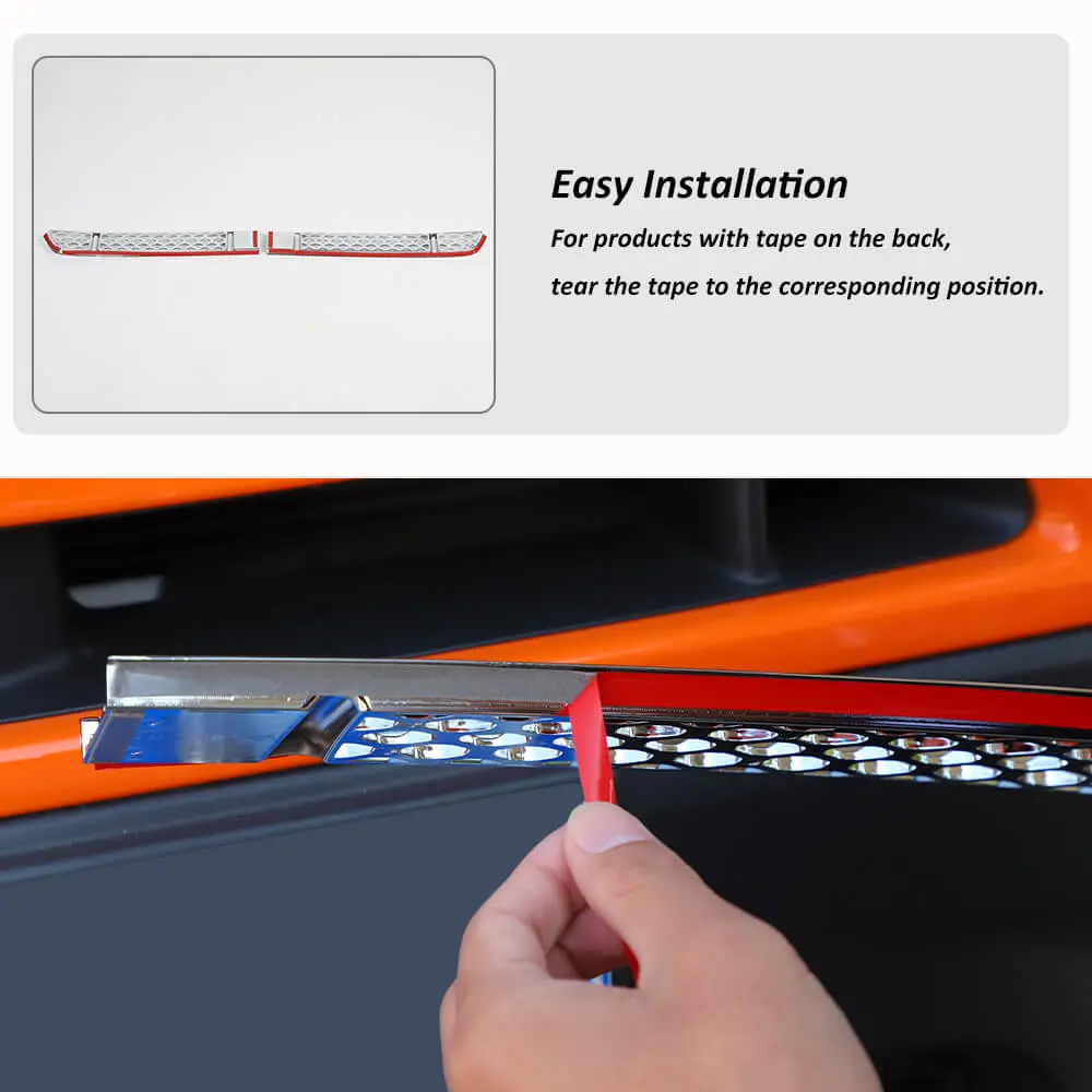 For 2019+ Jeep Renegade Front Face Grille Insect Mesh Net Decor Cover Chrome - Image 5