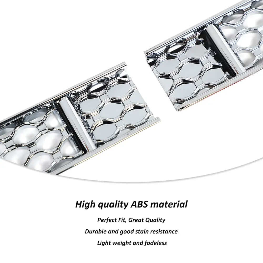 For 2019+ Jeep Renegade Front Face Grille Insect Mesh Net Decor Cover Chrome - Image 6