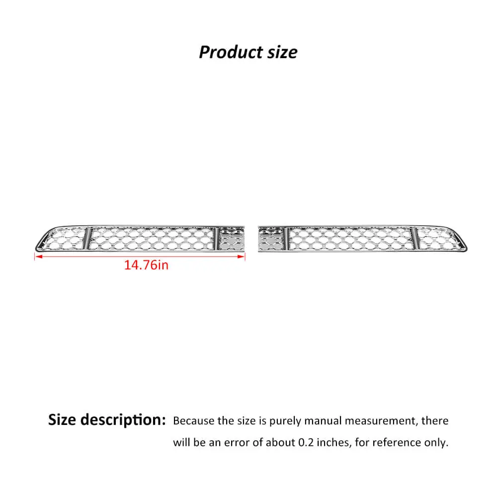 For 2019+ Jeep Renegade Front Face Grille Insect Mesh Net Decor Cover Chrome - Image 7