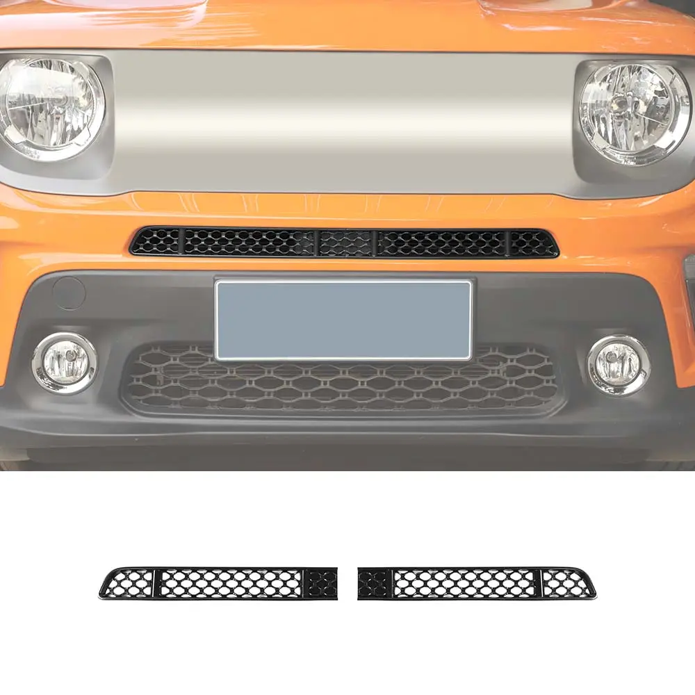 For 2019+ Jeep Renegade Front Face Grille Insect Mesh Net Decor Cover Chrome - Image 9