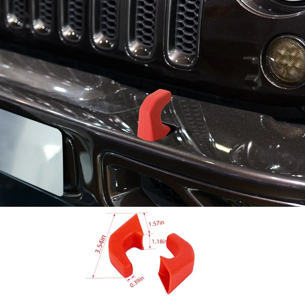 For Jeep Wrangler JK, JL & Gladiator JT Front Bumper Tow Hook Cover Trim Exterior Accent Narrow Style