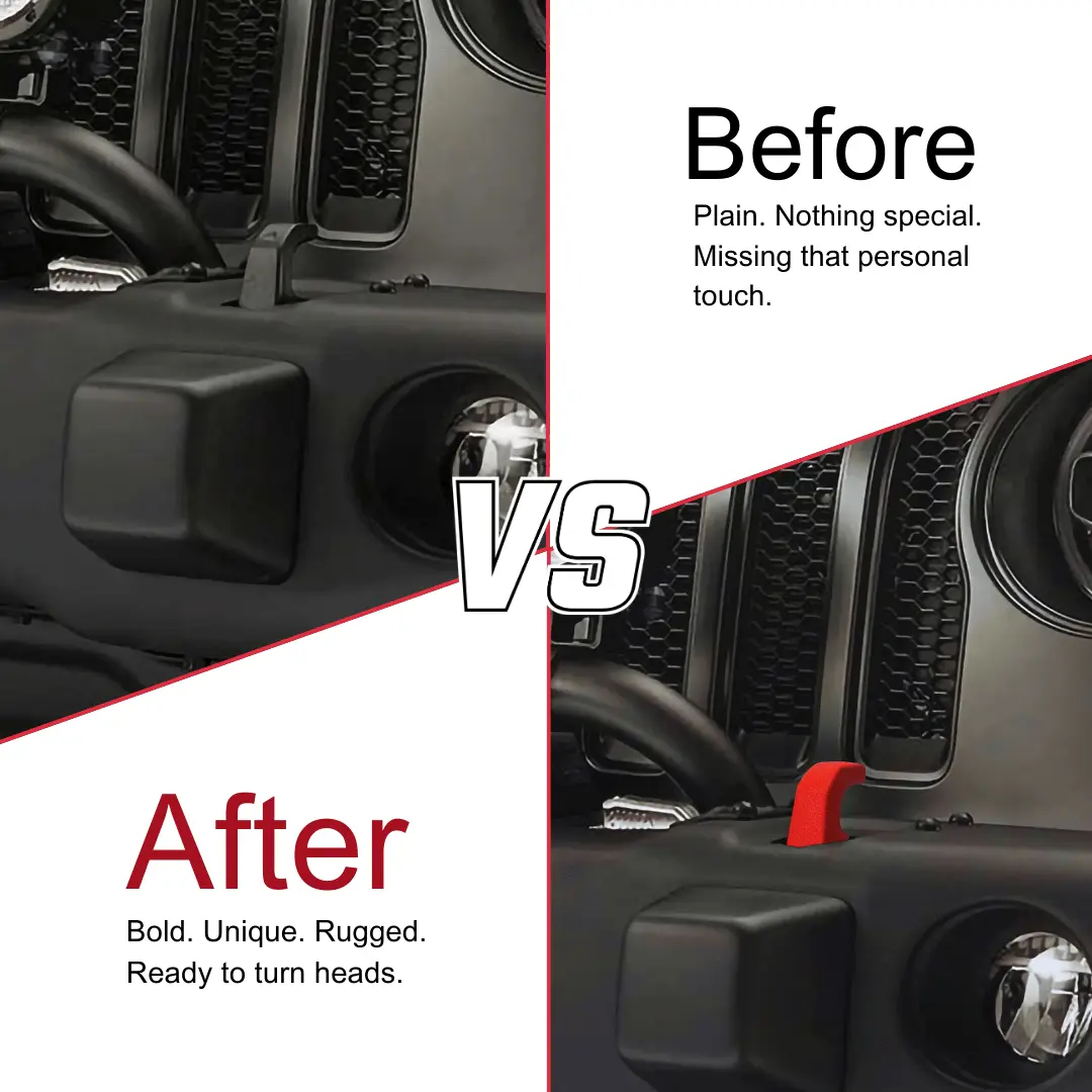 For Jeep Wrangler JK, JL & Gladiator JT Front Bumper Tow Hook Cover Trim Exterior Accent Narrow Style - Image 3