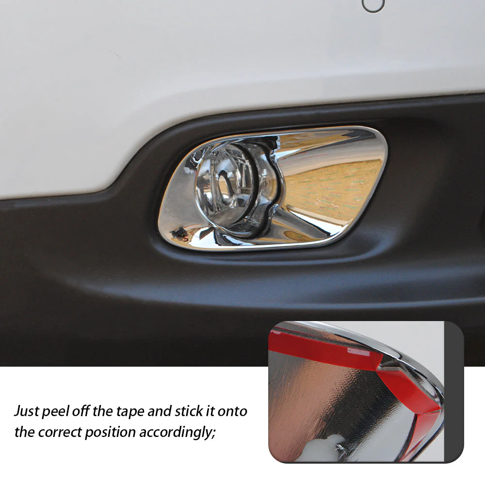 For 2014-2018 Jeep Cherokee  Front Fog Light Bezels Trim Frame Chrome - Image 5