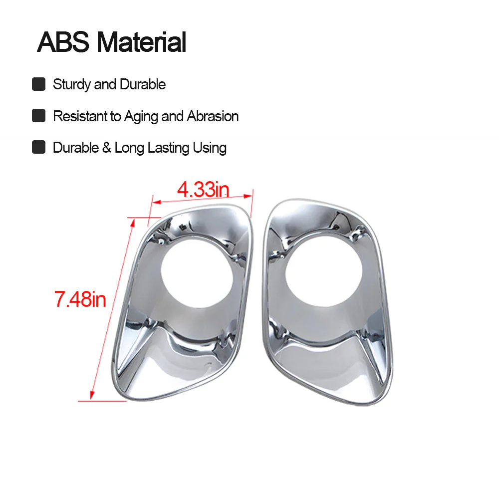 For 2014-2018 Jeep Cherokee  Front Fog Light Bezels Trim Frame Chrome - Image 7
