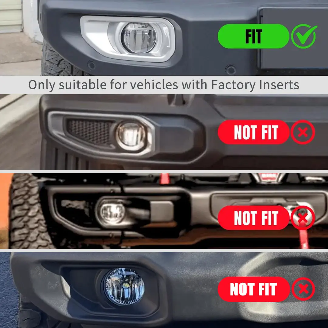 For 2018+ Jeep Wrangler JL/Gladiator JT Front Fog Lamp Light Trim Bezels - Image 2