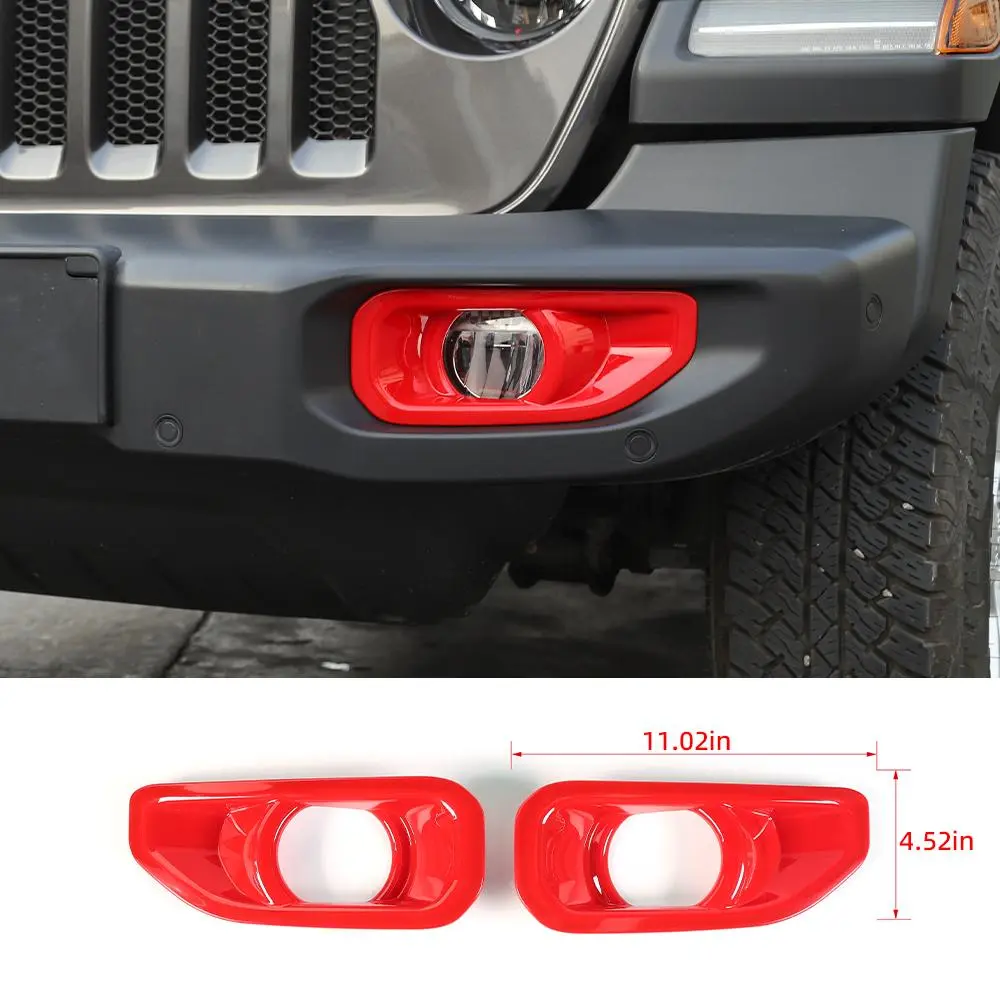 For 2018+ Jeep Wrangler JL/Gladiator JT Front Fog Lamp Light Trim Bezels - Image 9