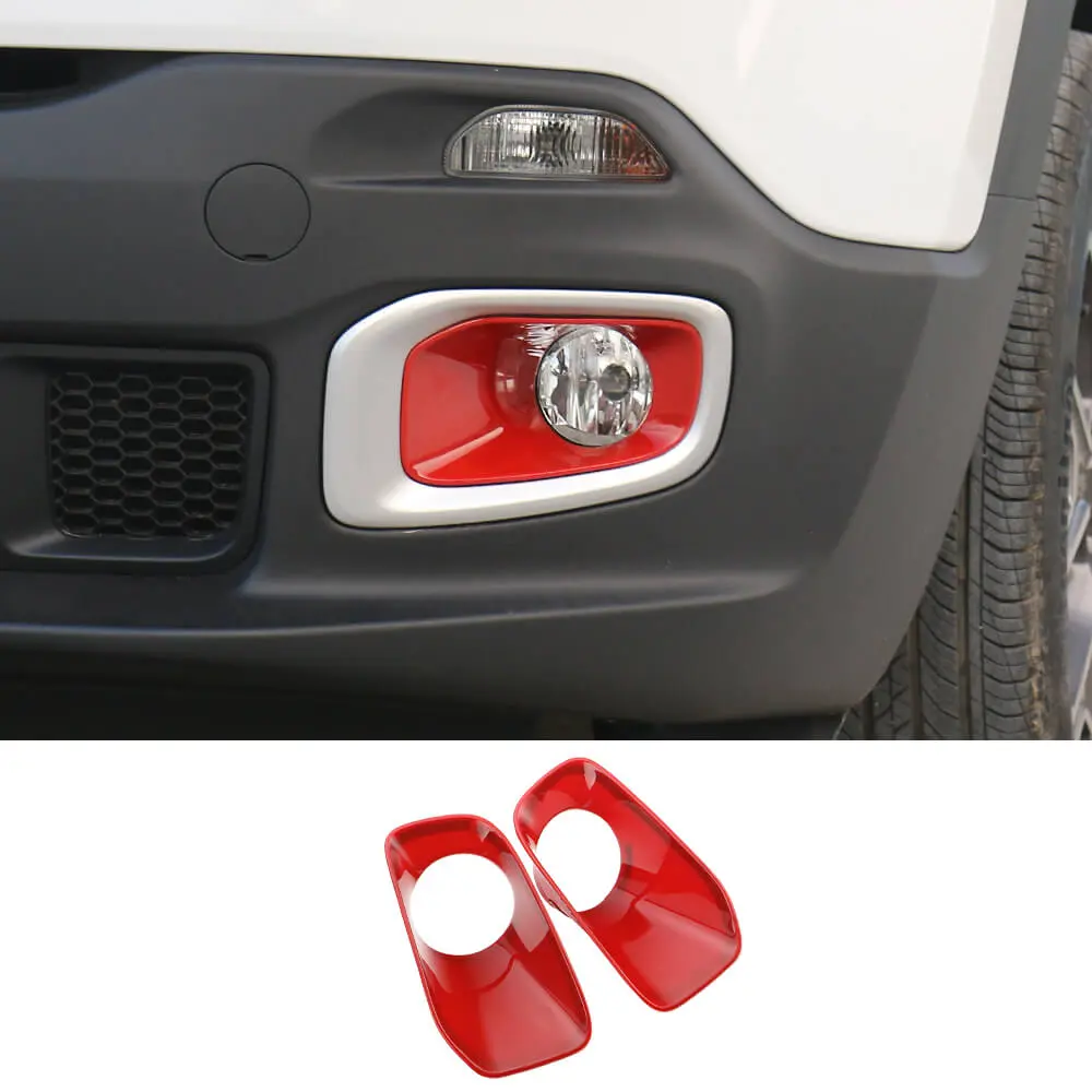 For 2015-2018 Jeep Renegade Front Fog Light Lamp Bezels Trim Frame