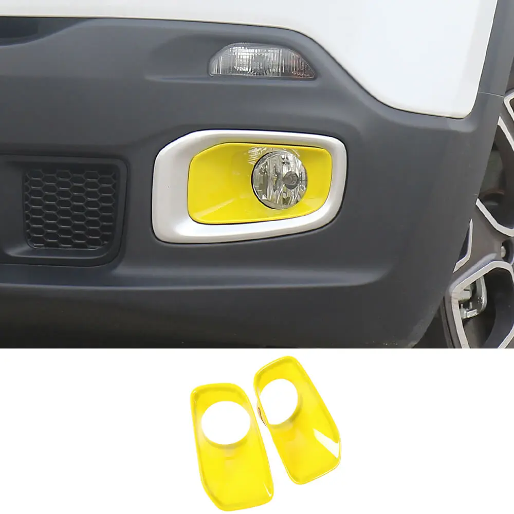 For 2015-2018 Jeep Renegade Front Fog Light Lamp Bezels Trim Frame - Image 10