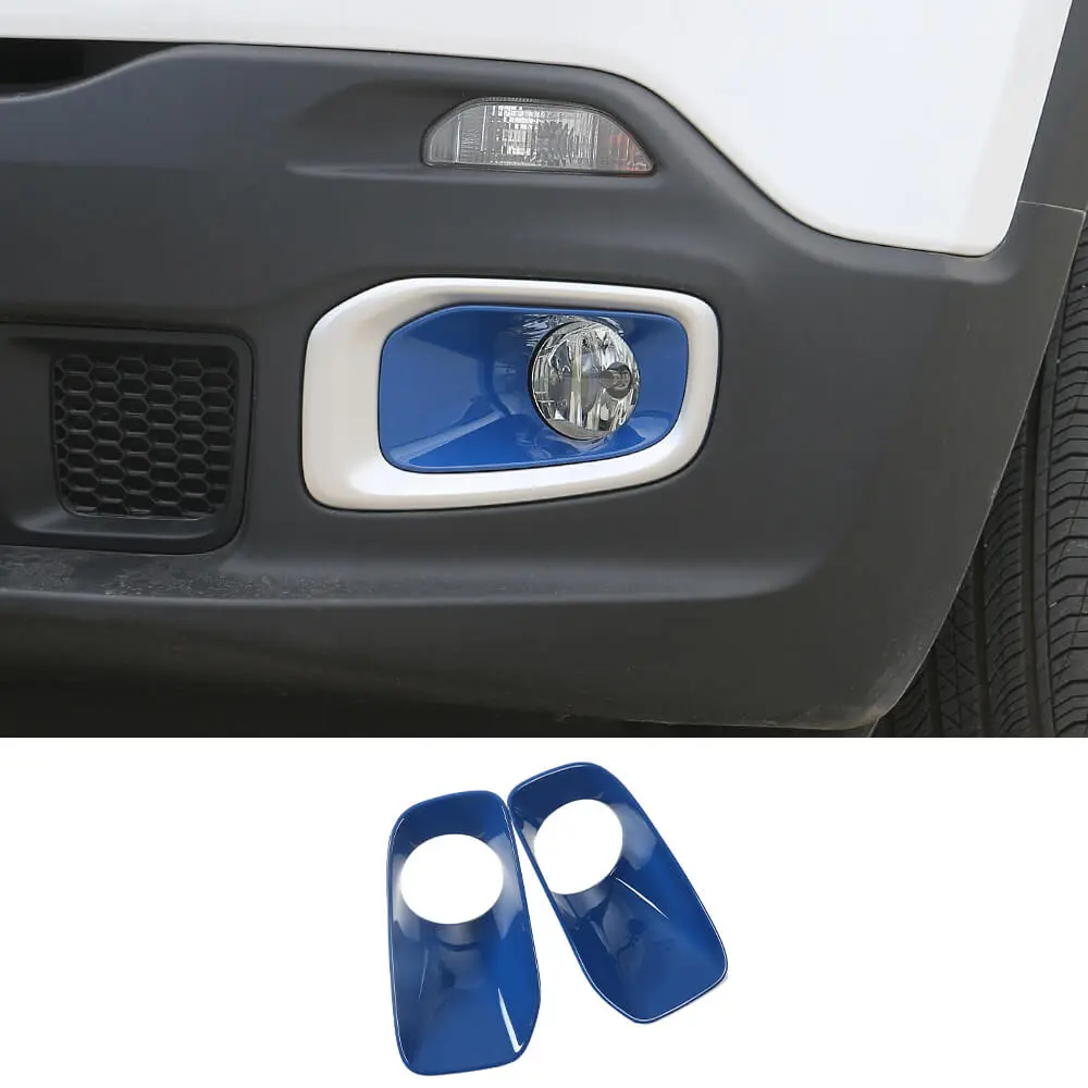For 2015-2018 Jeep Renegade Front Fog Light Lamp Bezels Trim Frame - Image 11
