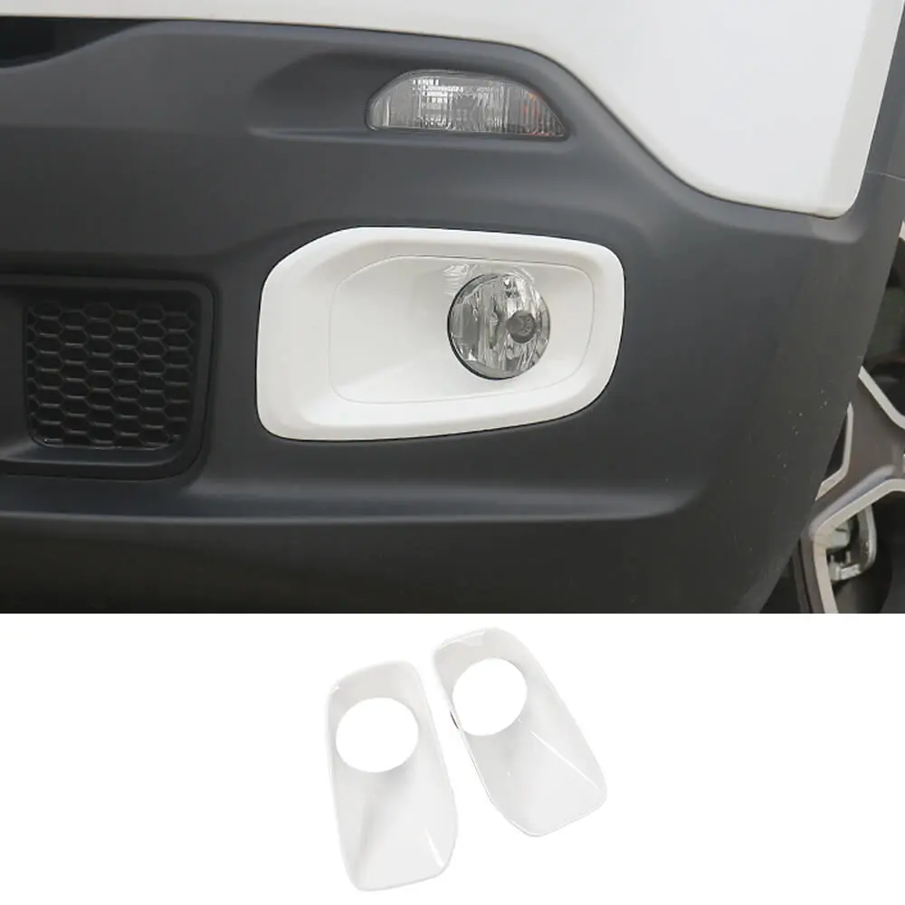 For 2015-2018 Jeep Renegade Front Fog Light Lamp Bezels Trim Frame - Image 12