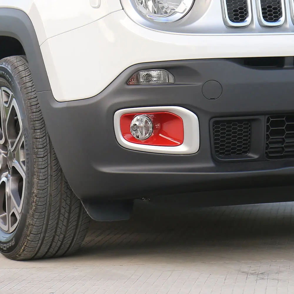 For 2015-2018 Jeep Renegade Front Fog Light Lamp Bezels Trim Frame - Image 4