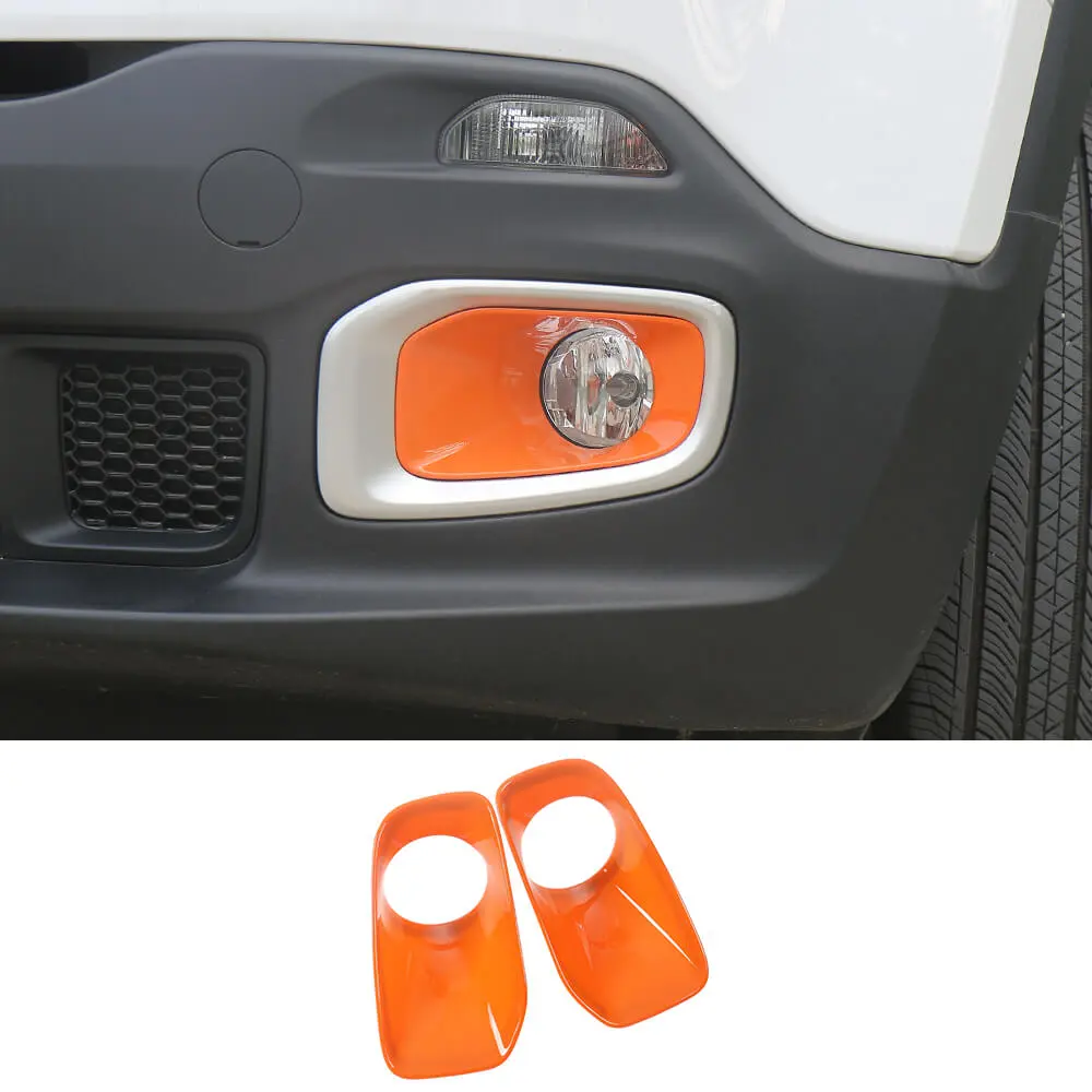 For 2015-2018 Jeep Renegade Front Fog Light Lamp Bezels Trim Frame - Image 9