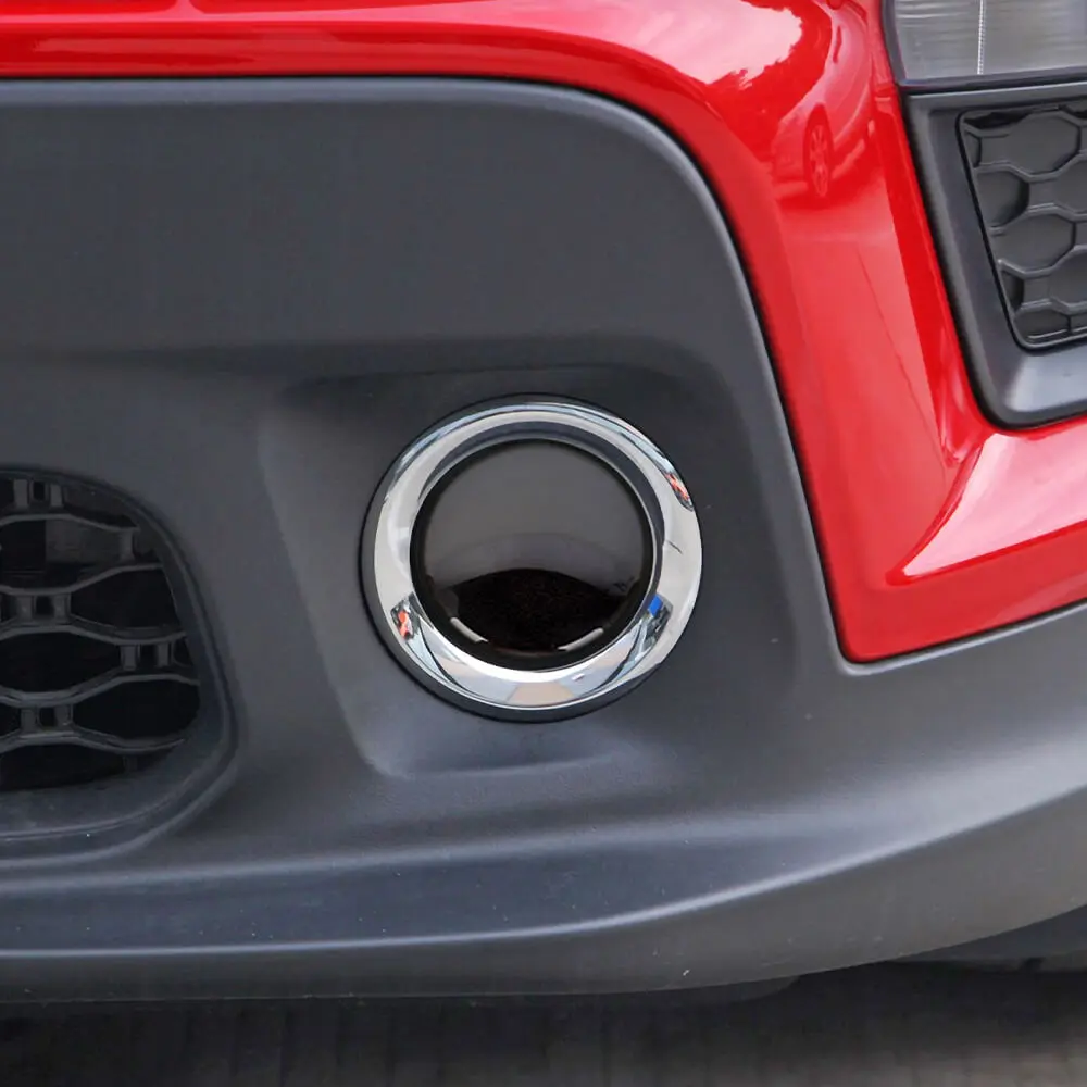 For 2019+ Jeep Renegade Front Fog Light Lamp Covers Trim Decor Smoked Black - Image 3