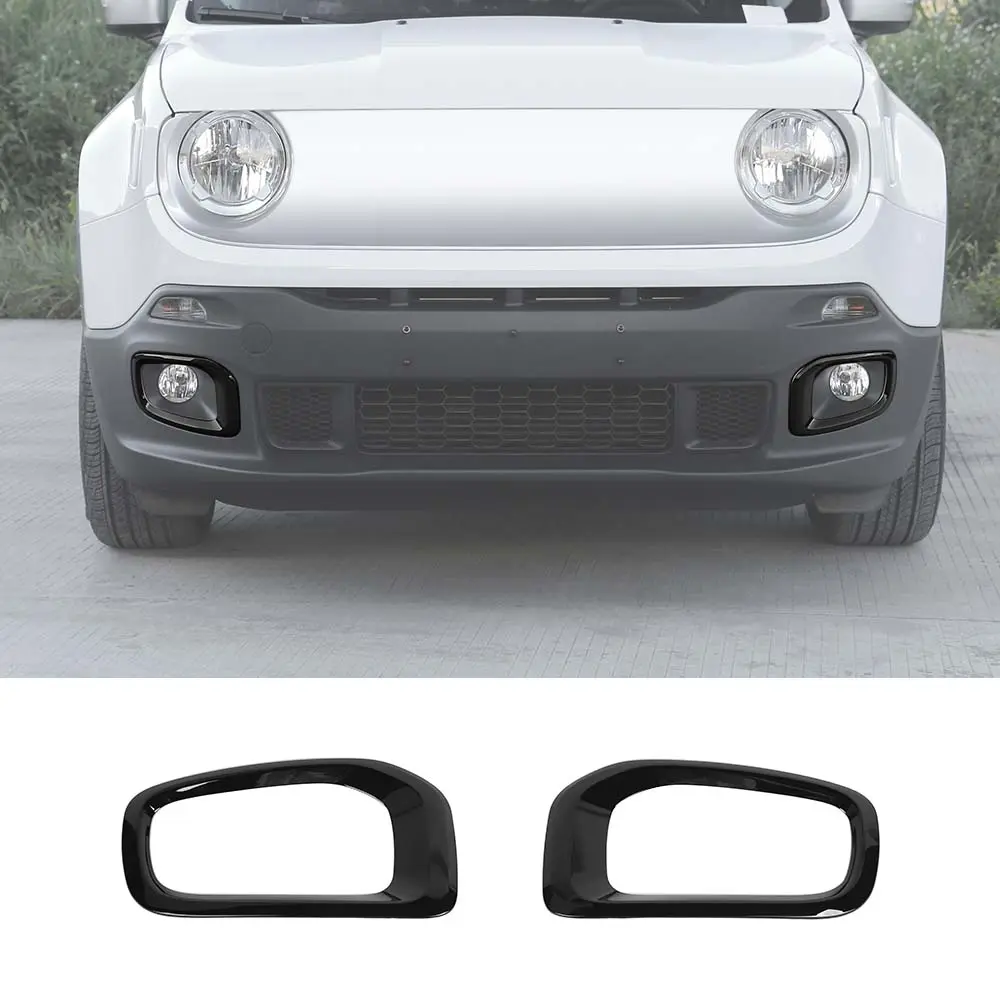 For 2015-2018 Jeep Renegade Front Fog Light Lamp Frame Trim Bezels - Image 12