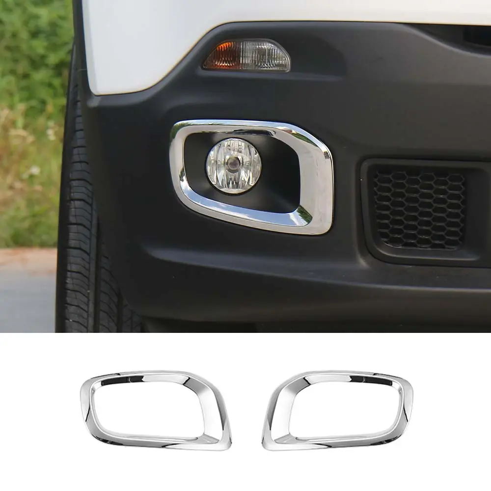 For 2015-2018 Jeep Renegade Front Fog Light Lamp Frame Trim Bezels - Image 17