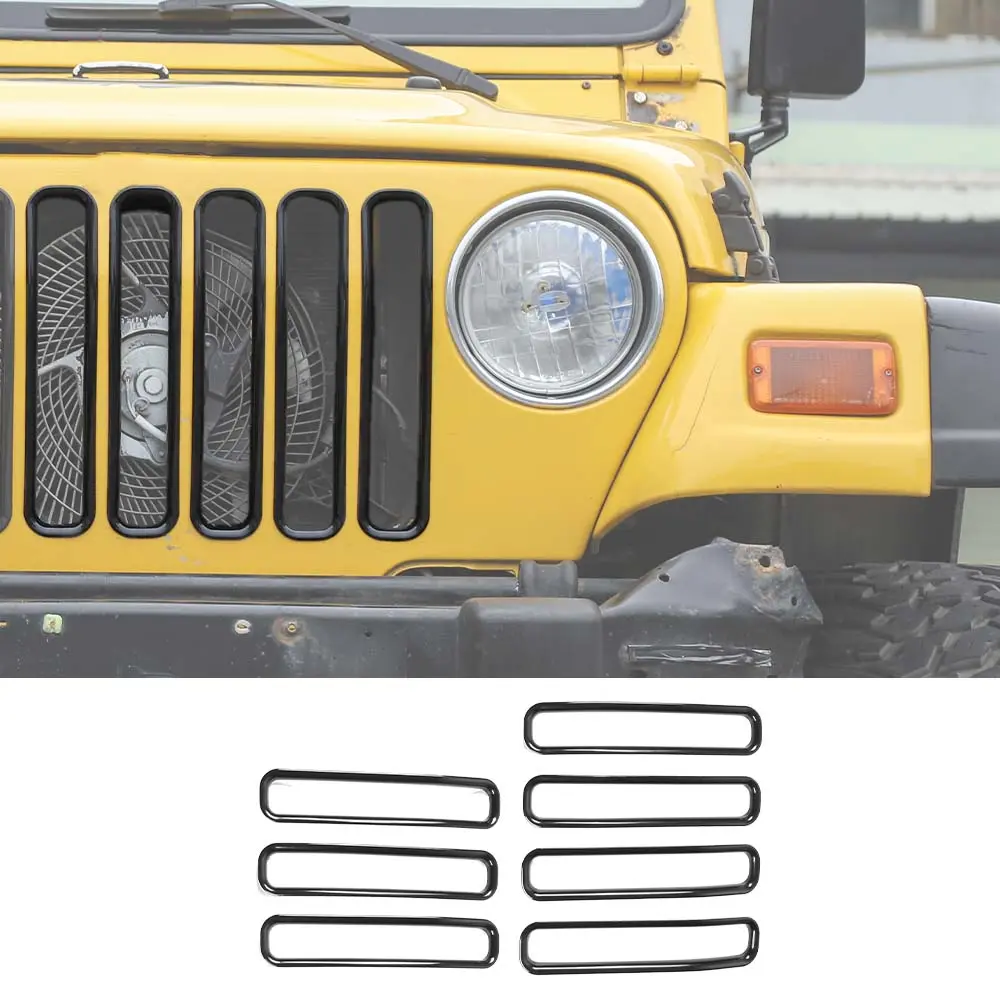 For 1997-2006 Jeep Wrangler TJ Front Grille Inserts Honeycomb Mesh Kit 7pcs/set - Image 11