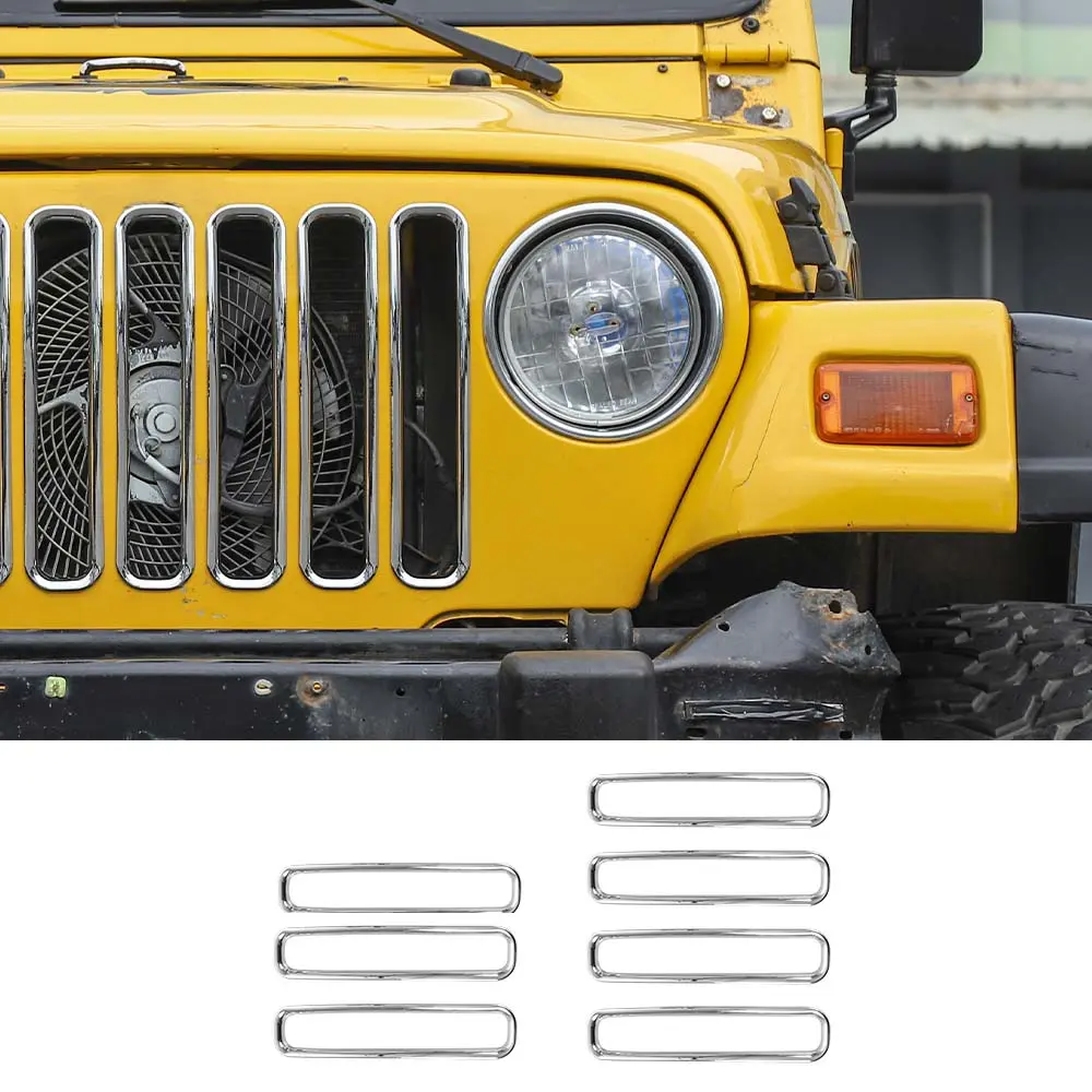 For 1997-2006 Jeep Wrangler TJ Front Grille Inserts Honeycomb Mesh Kit 7pcs/set - Image 12