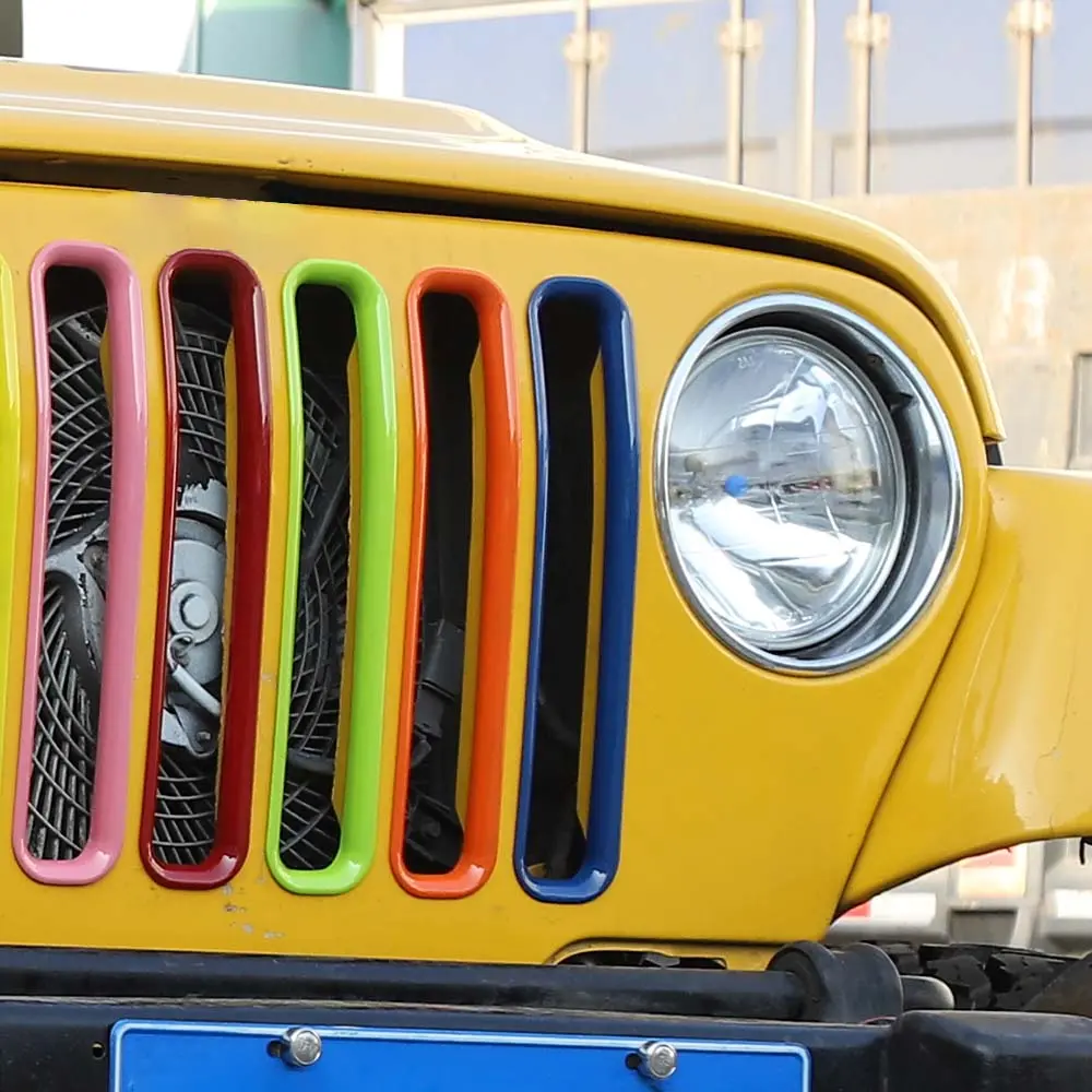 For 1997-2006 Jeep Wrangler TJ Front Grille Inserts Honeycomb Mesh Kit 7pcs/set - Image 6