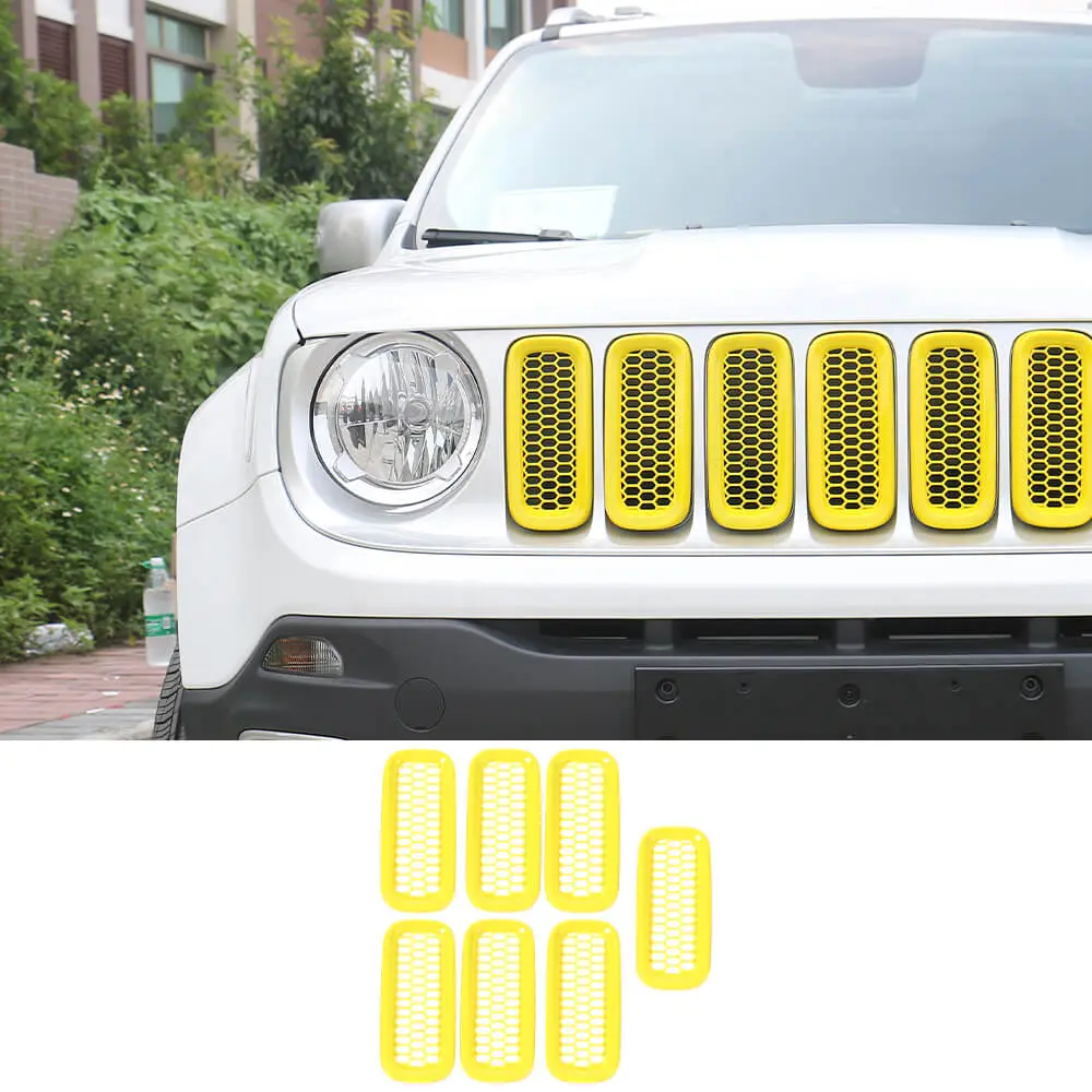 For 2015-2018 Jeep Renegade Front Grille Mesh ABS Insert Guard Cover Trim