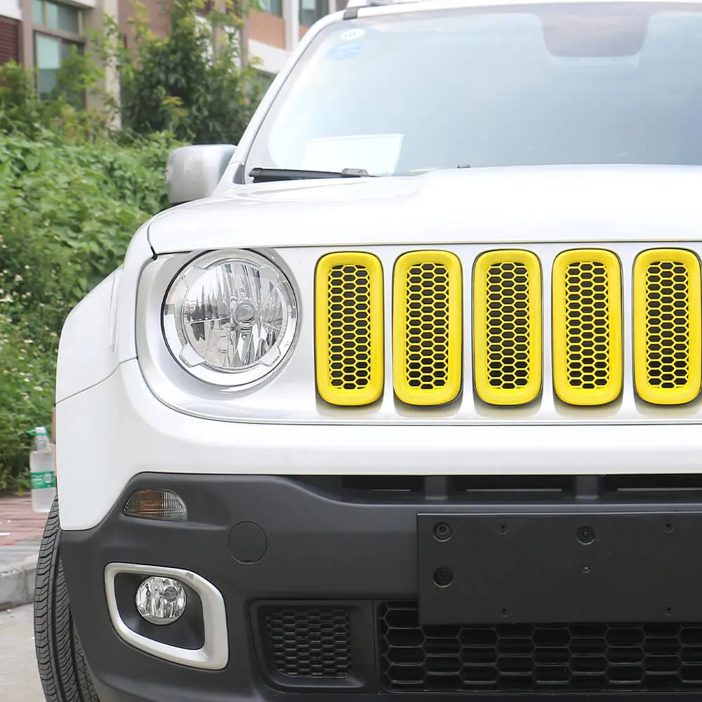 For 2015-2018 Jeep Renegade Front Grille Mesh ABS Insert Guard Cover Trim - Image 2