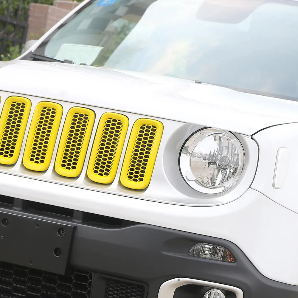 For 2015-2018 Jeep Renegade Front Grille Mesh ABS Insert Guard Cover Trim - Image 3