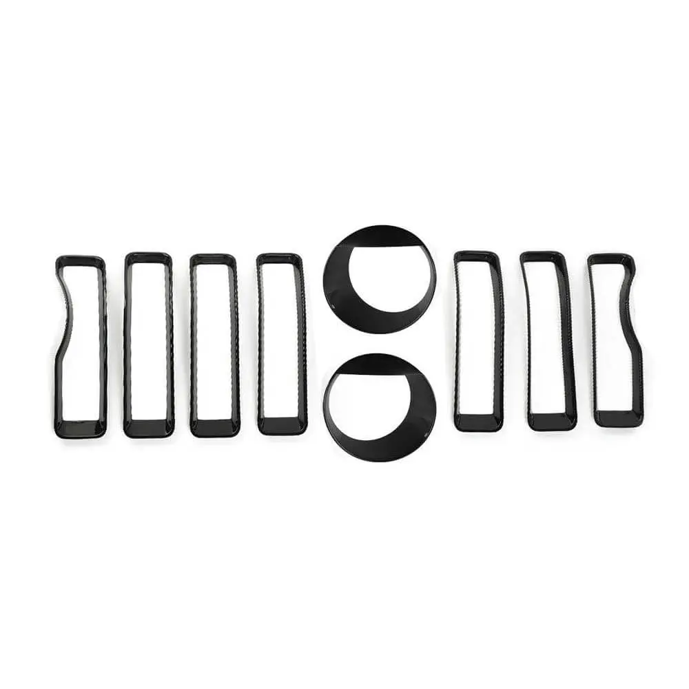 For 2018-2023 Jeep Wrangler JL JLU Sport Front Grille Inserts & Angry Eyes Headlight Bezels Trim(Does Not Fit 4XE Variants) - Image 10