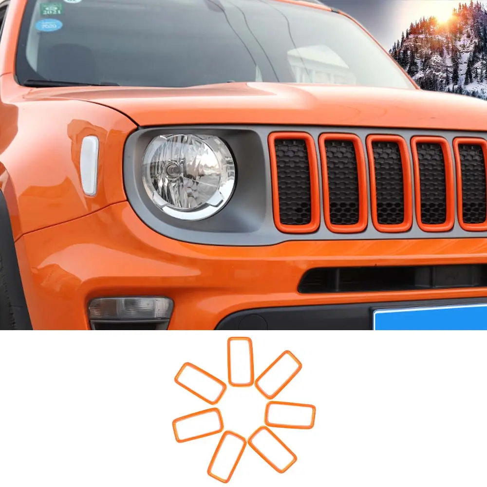 For 2019+ Jeep Renegade Front Grille Inserts Cover Trim Kit - Image 10
