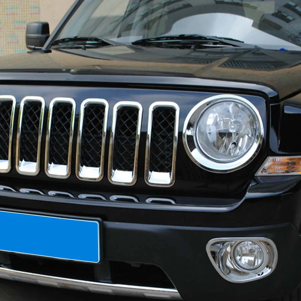 For 2011-2016 Jeep Patriot Front Grille Inserts Ring Trim Cover 7pcs/set - Image 3