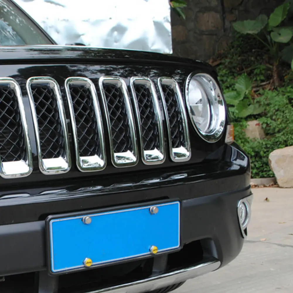 For 2011-2016 Jeep Patriot Front Grille Inserts Ring Trim Cover 7pcs/set - Image 4