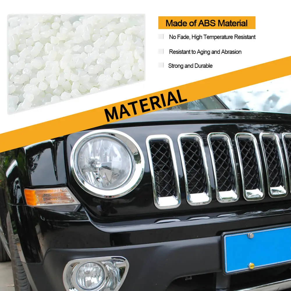 For 2011-2016 Jeep Patriot Front Grille Inserts Ring Trim Cover 7pcs/set - Image 6