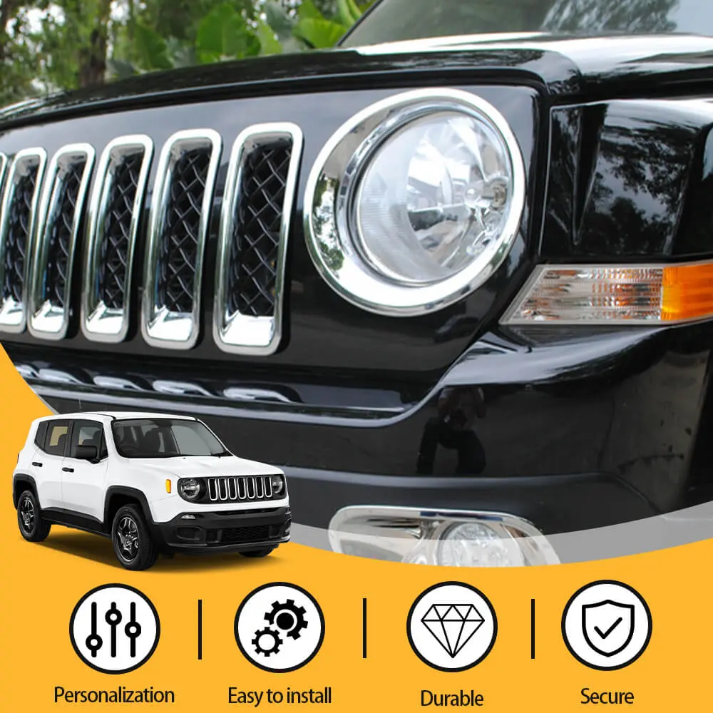 For 2011-2016 Jeep Patriot Front Grille Inserts Ring Trim Cover 7pcs/set - Image 7