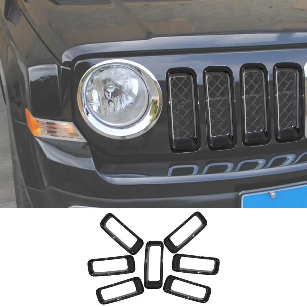 For 2011-2016 Jeep Patriot Front Grille Inserts Ring Trim Cover 7pcs/set - Image 8