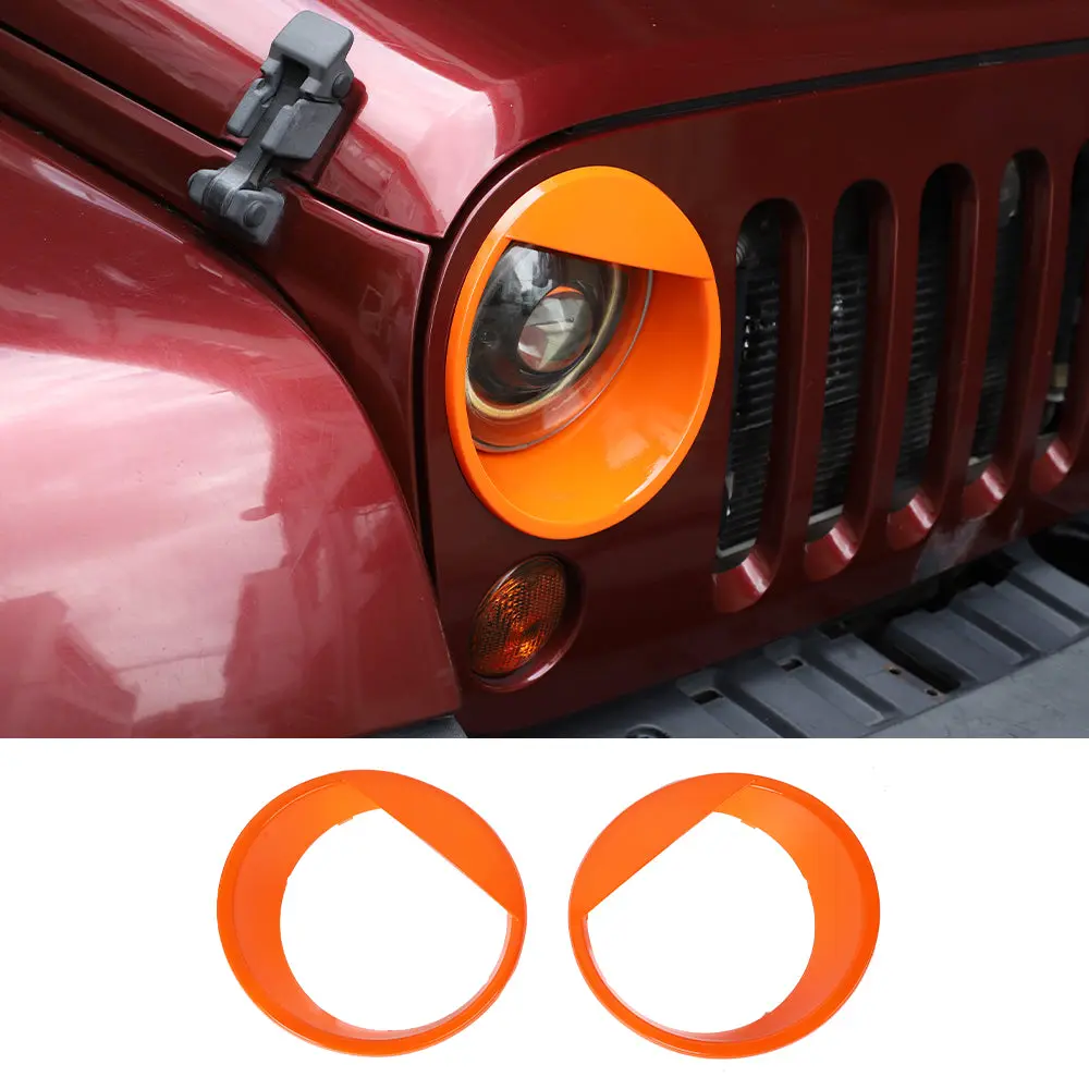For 2007-2018 Jeep Wrangler JK JKU Front Headlight Bezel Light Angry Eyes Trim 2PCS - Image 10