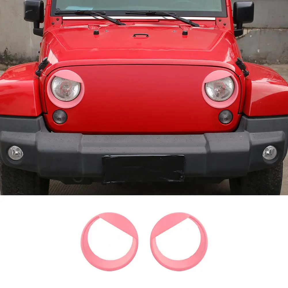 For 2007-2018 Jeep Wrangler JK JKU Front Headlight Bezel Light Angry Eyes Trim 2PCS - Image 11