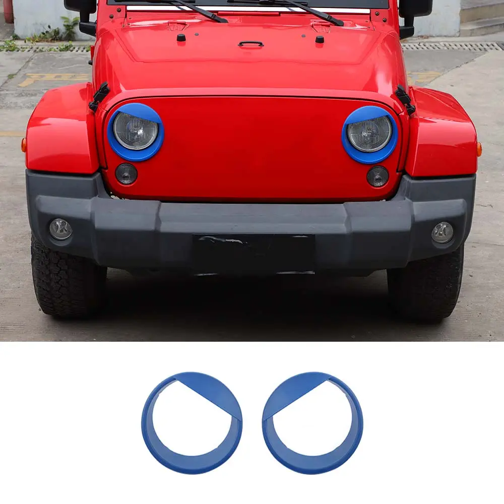 For 2007-2018 Jeep Wrangler JK JKU Front Headlight Bezel Light Angry Eyes Trim 2PCS - Image 15