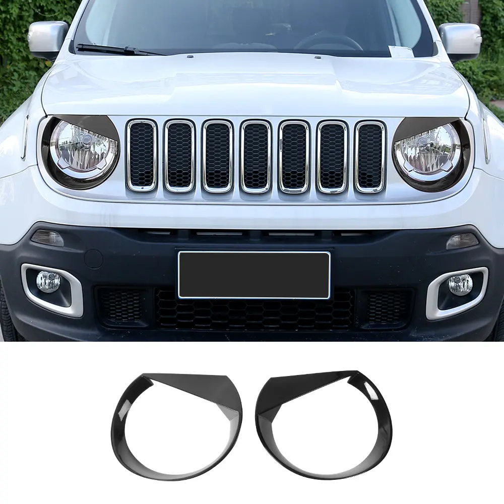 For 2015-2018 Jeep Renegade Front Headlight Angry Eyes Bezels Trim - Image 10