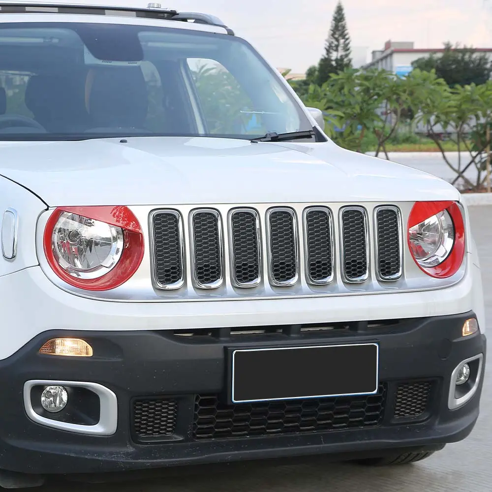 For 2015-2018 Jeep Renegade Front Headlight Angry Eyes Bezels Trim - Image 4
