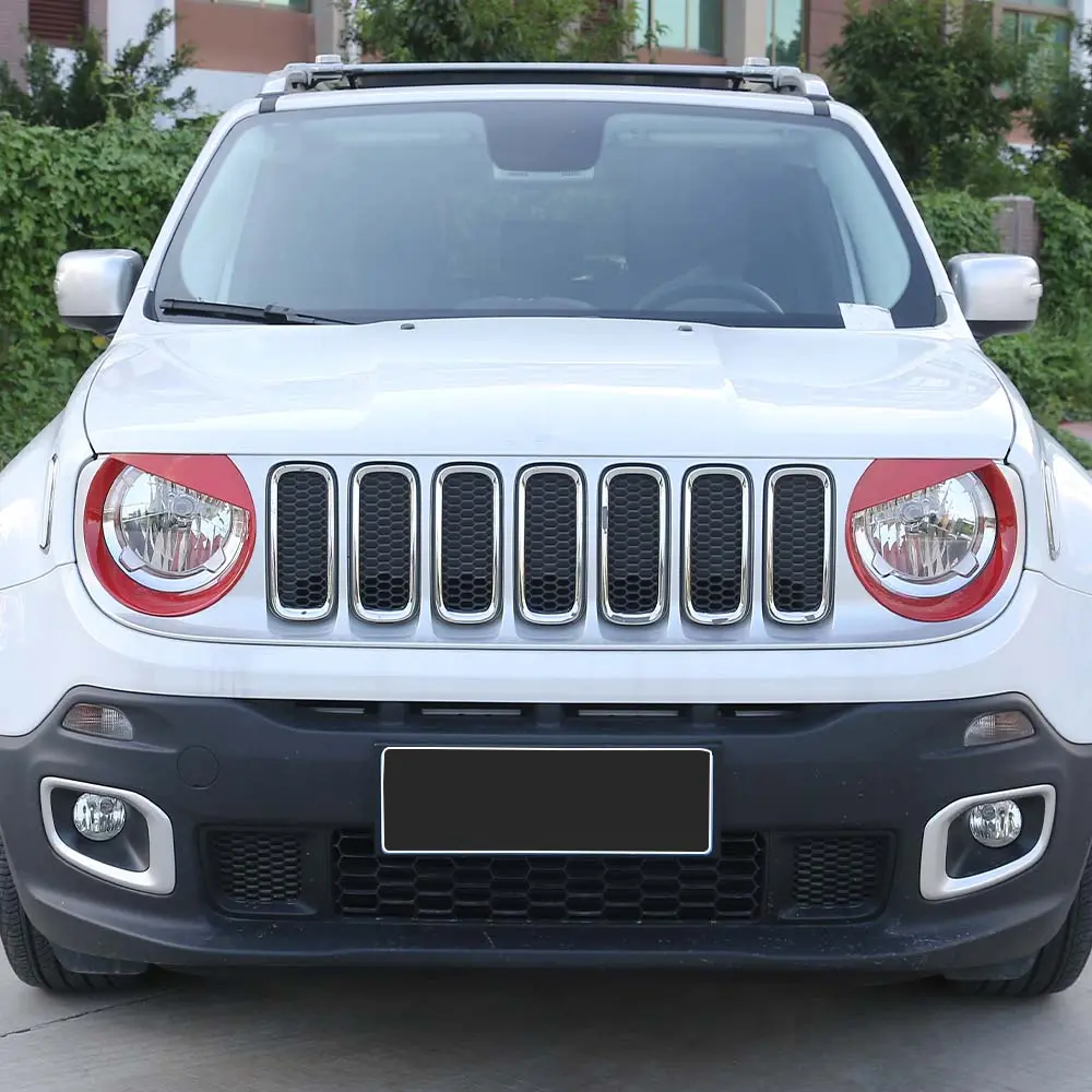 For 2015-2018 Jeep Renegade Front Headlight Angry Eyes Bezels Trim - Image 5