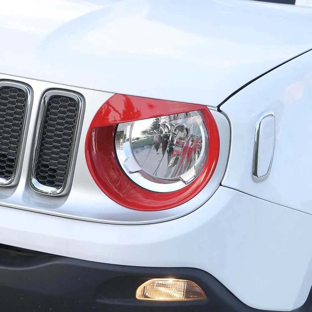 For 2015-2018 Jeep Renegade Front Headlight Angry Eyes Bezels Trim - Image 6