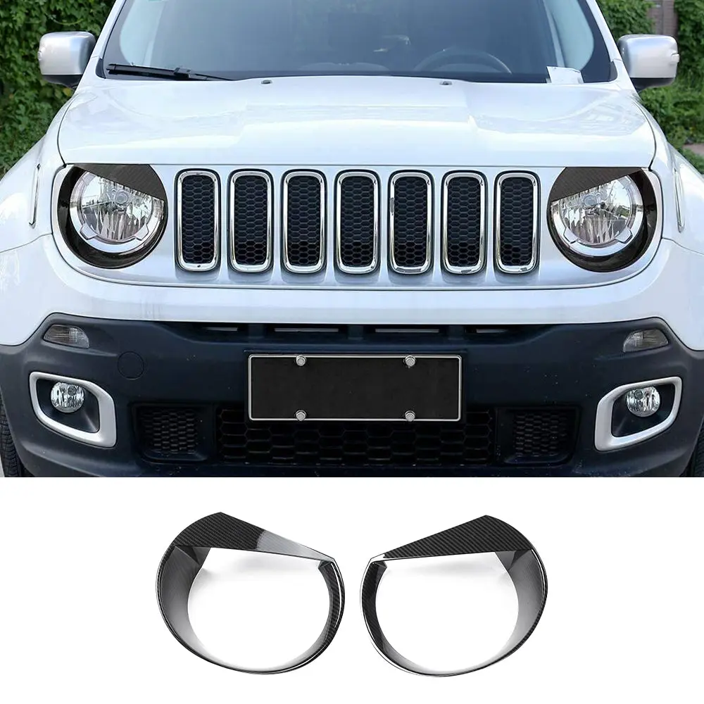 For 2015-2018 Jeep Renegade Front Headlight Angry Eyes Bezels Trim - Image 8