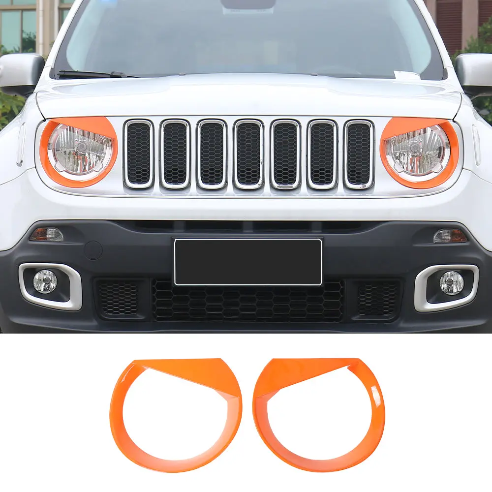 For 2015-2018 Jeep Renegade Front Headlight Angry Eyes Bezels Trim - Image 9