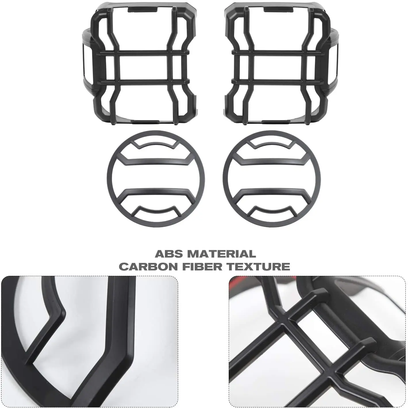 For 2018+ Jeep Wrangler JL JLU Front Headlights & Tail Lights Guard Trim Black, Led Version Anti-dust - Image 4