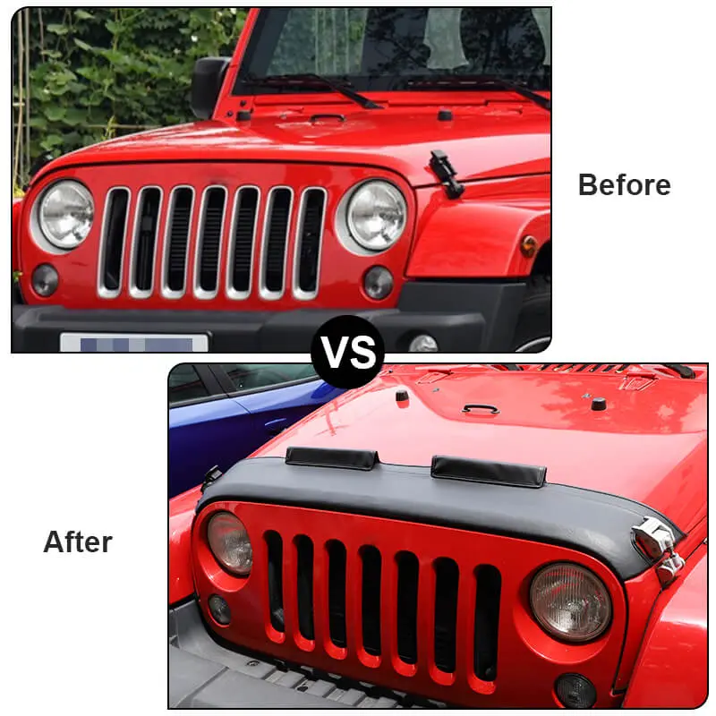 For 2007-2018 Jeep Wrangler JK JKU Front Hood Cover Engine End Bra Protector - Image 2
