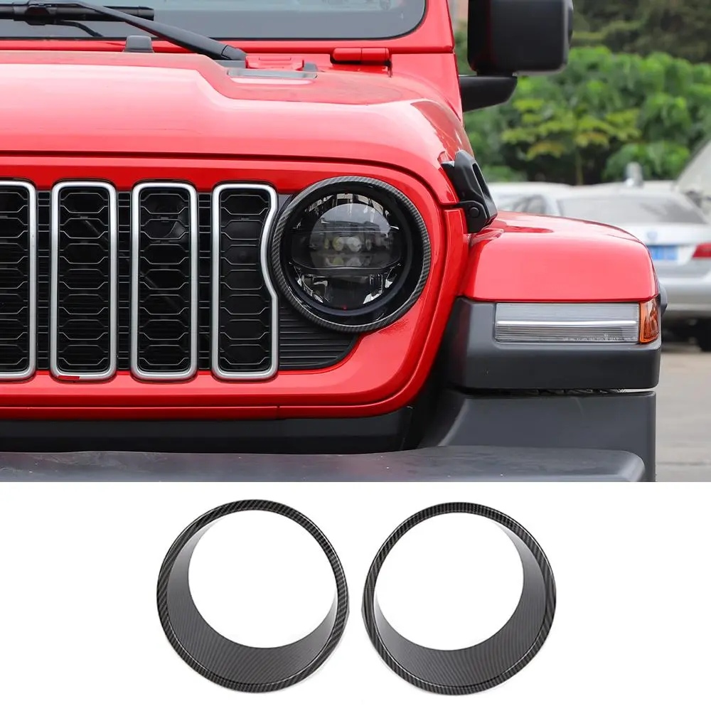 For 2024+ Jeep Wrangler JL/Gladiator JT Front Light Bezels Circle Trim