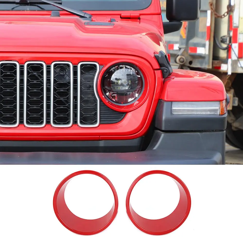 For 2024+ Jeep Wrangler JL/Gladiator JT Front Light Bezels Circle Trim - Image 10